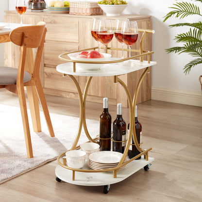 Double-Tier Industrial Bar Cart – Black Metal
