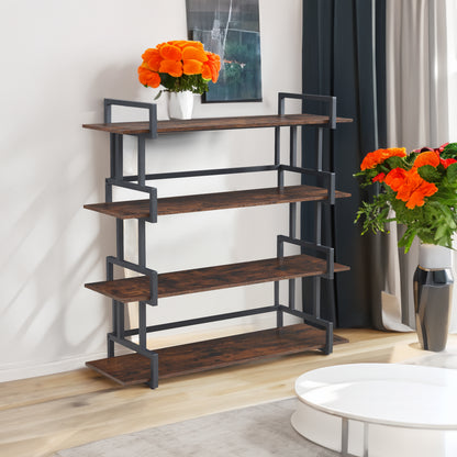 4-Tier Industrial Metal Bookshelf