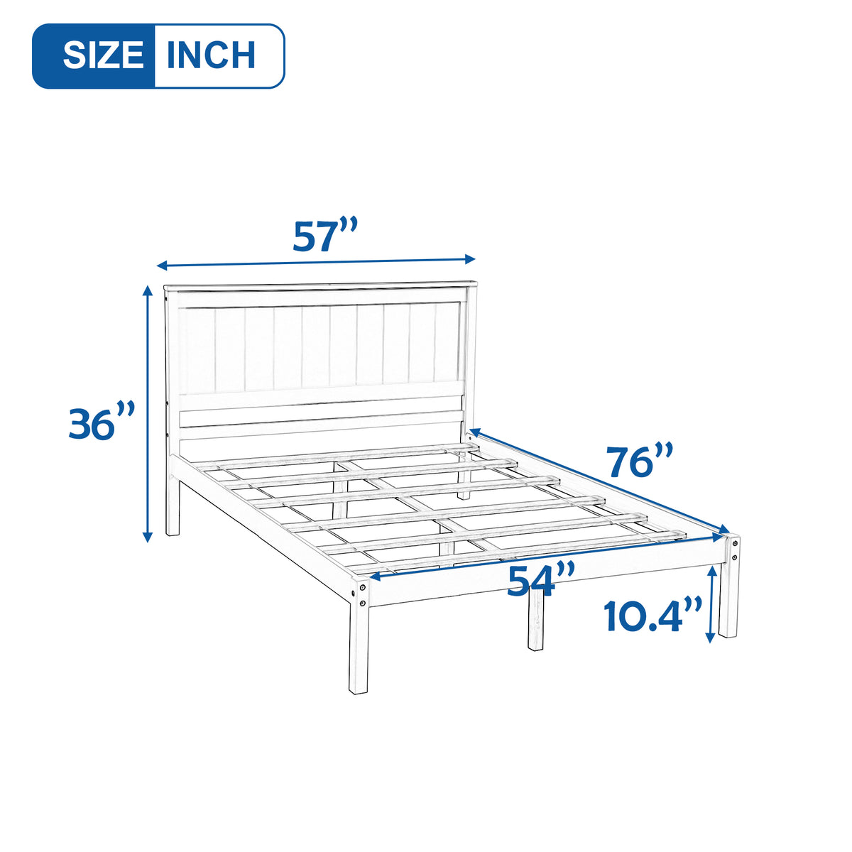 Full Platform Bed with Headboard Espresso