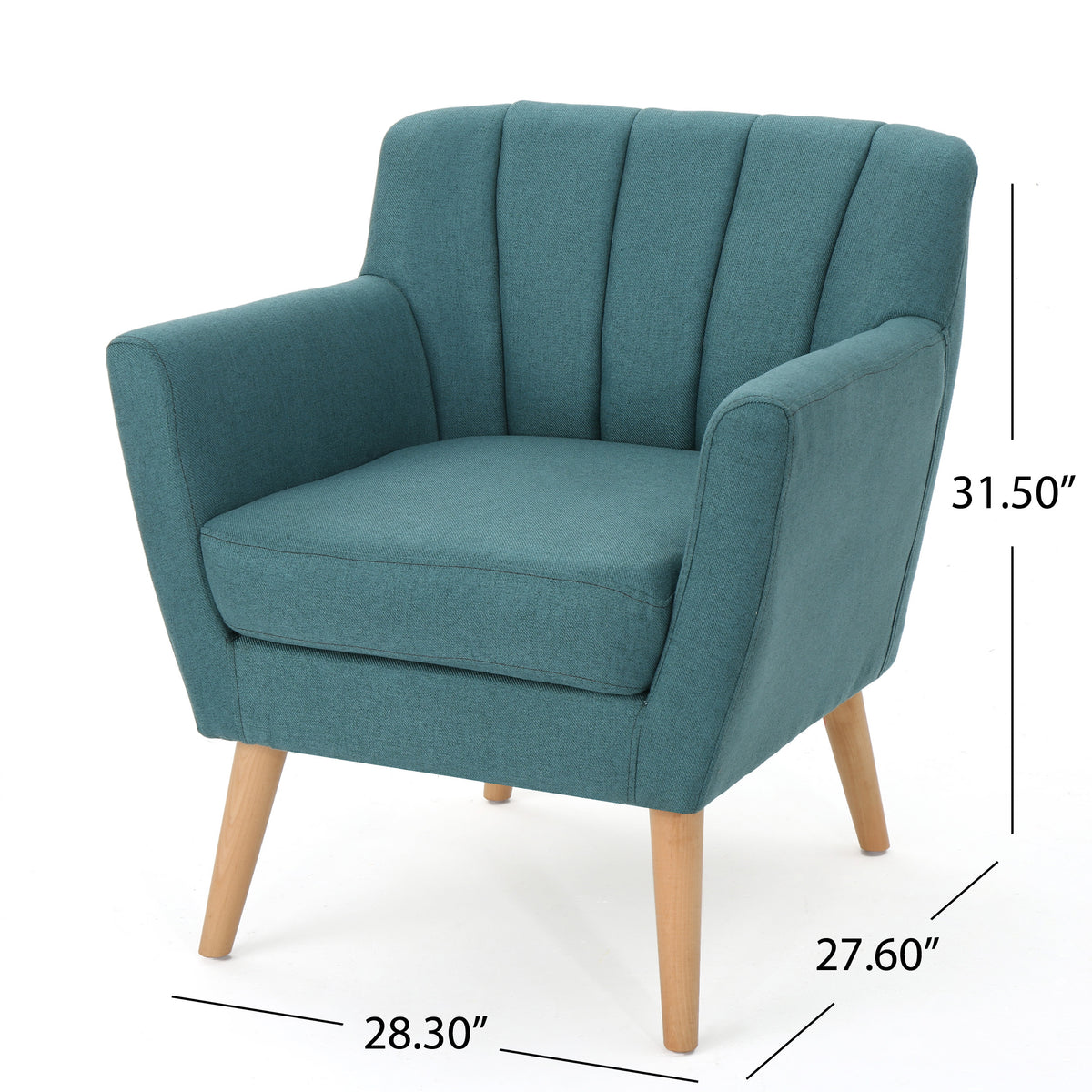 Mid-Century Dark Teal Accent Chair