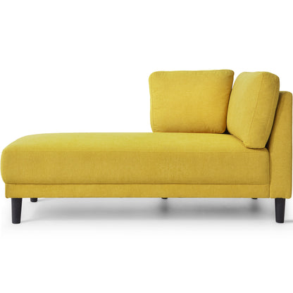 Mid-Century Fabric Chaise Lounge Beige
