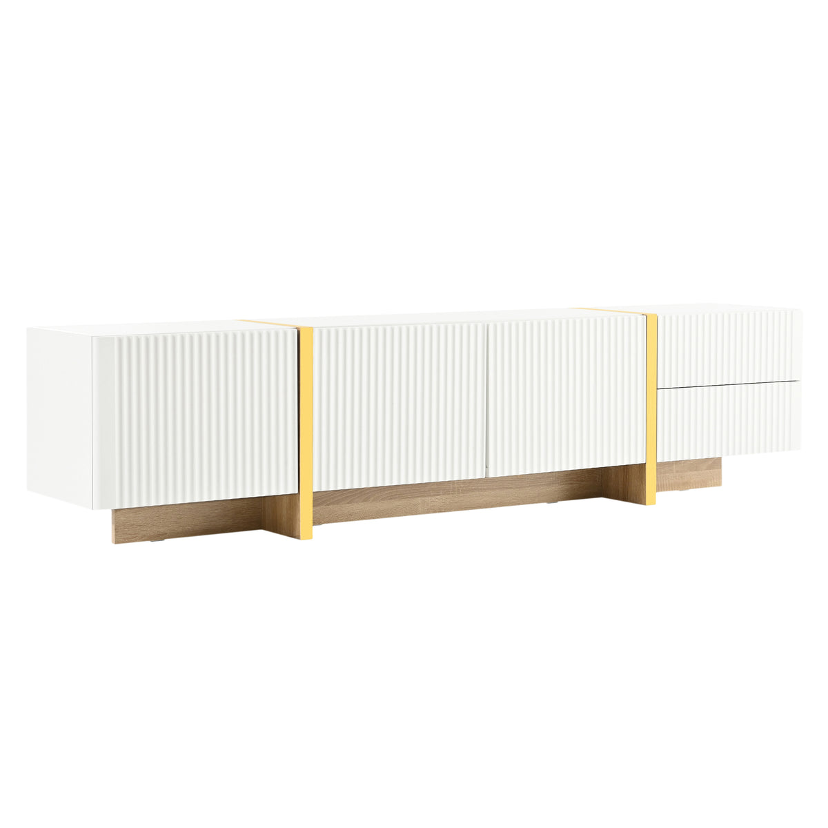 Luxury Fluted TV Stand White