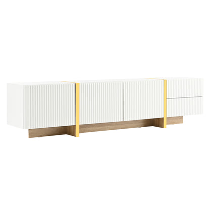 Luxury Fluted TV Stand White