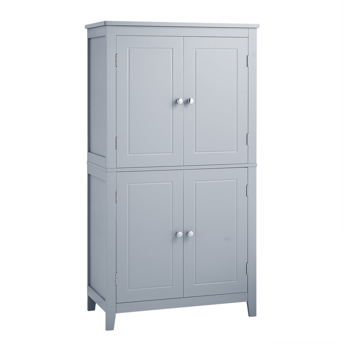 Gray Bathroom Floor Cabinet with Adjustable Shelves
