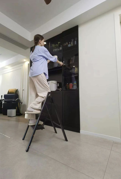 Aluminum 3-Step Folding Ladder – Black