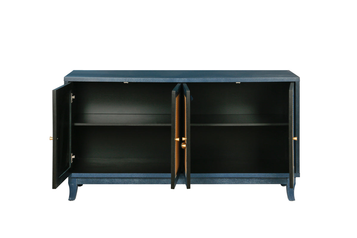 Rattan Sideboard Cabinet – Blue