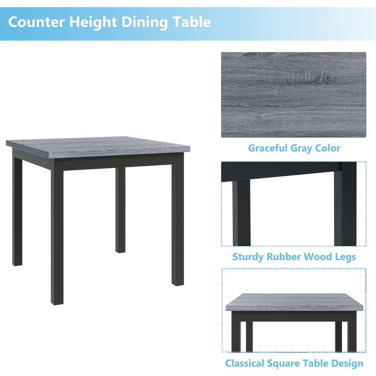 5-Piece Dining Set with Cushioned Chairs