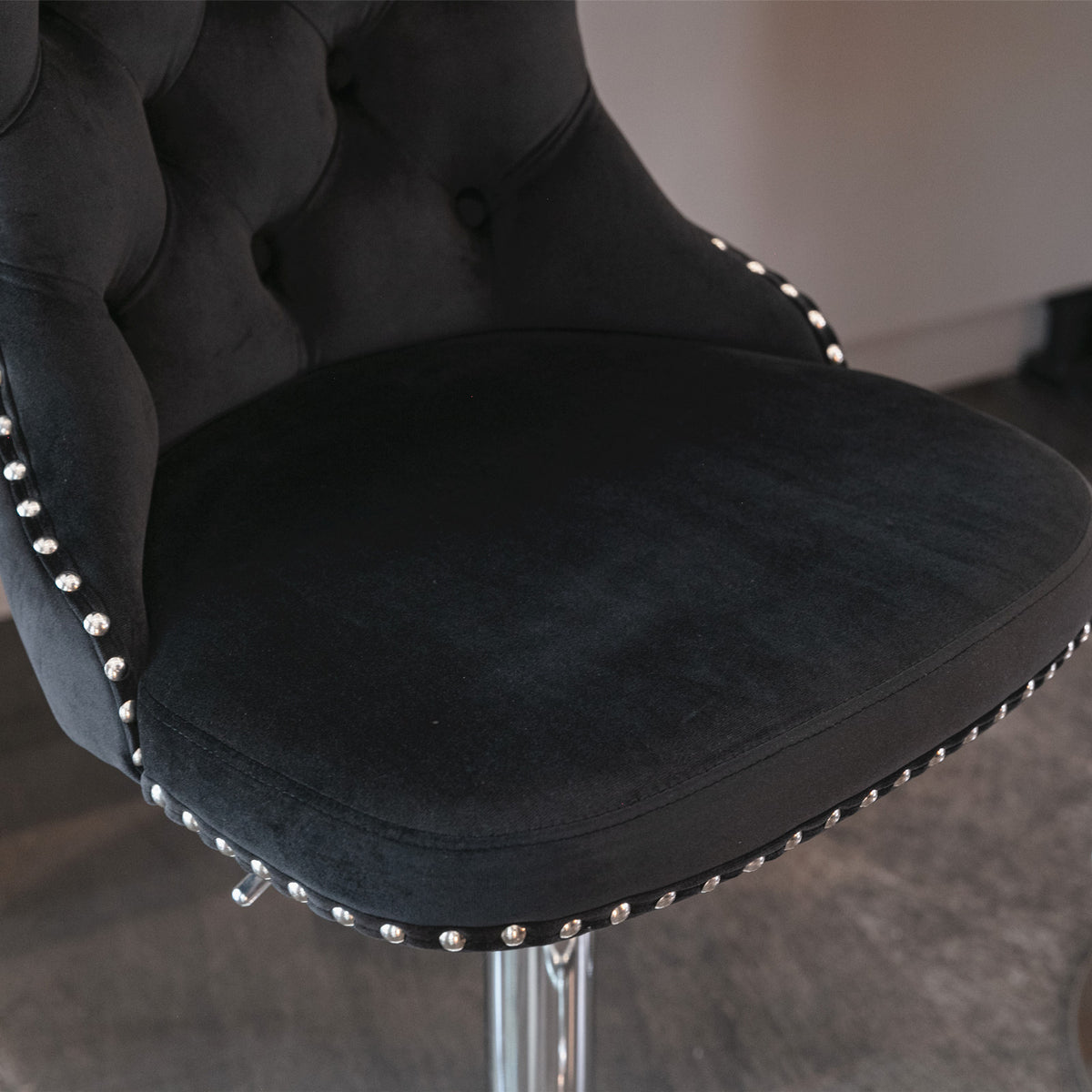Modern Chrome Bar Stool Set (2 pcs) – Black
