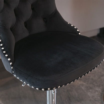 Modern Chrome Bar Stool Set (2 pcs) – Black