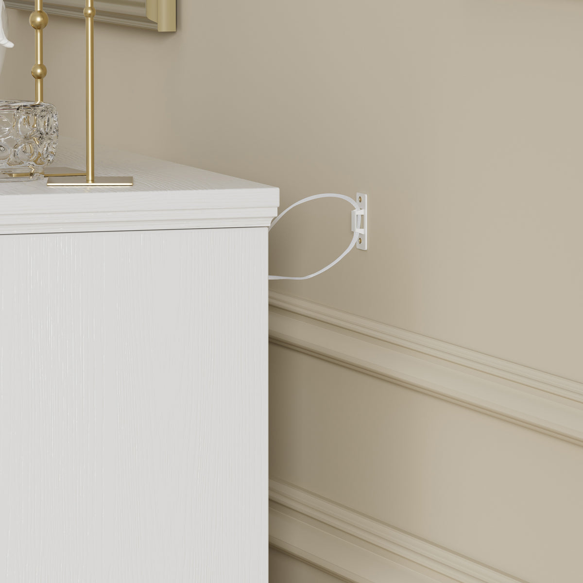 Modern 3-Drawer Dresser with Metal Pulls
