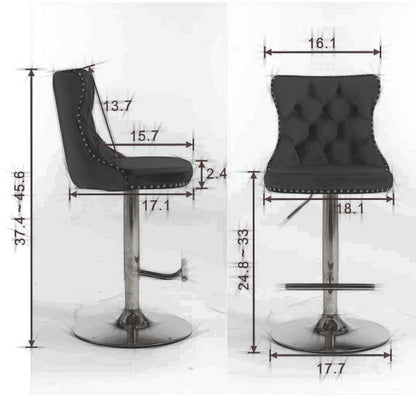 Modern Bar Stools Set of 2 Blue White