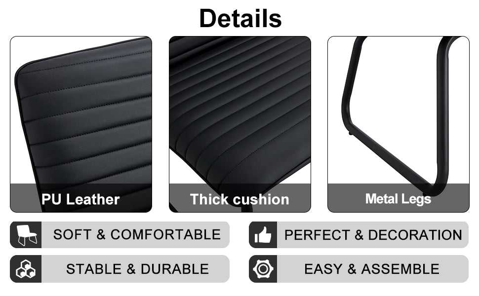 Black Armless Lounge Chair – Black Legs
