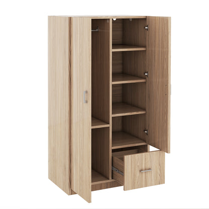 Wooden Double Wardrobe Natural Finish