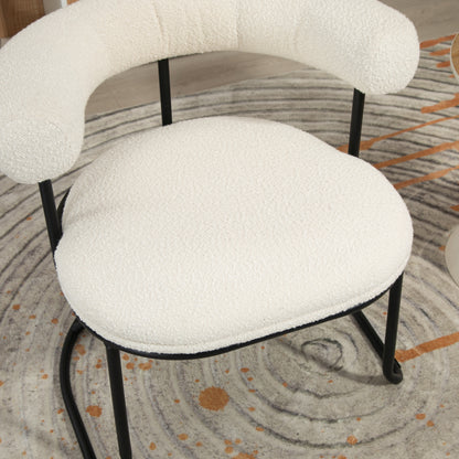 Boucle Dining Chairs Set of 2 Beige