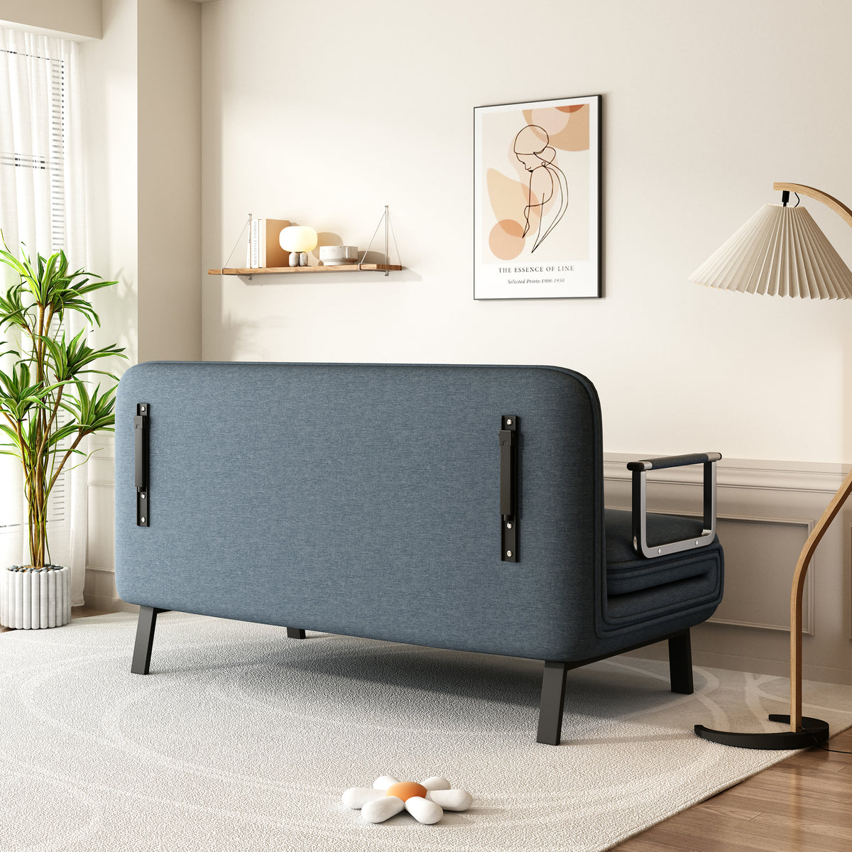 Convertible Sofa Chair Gray