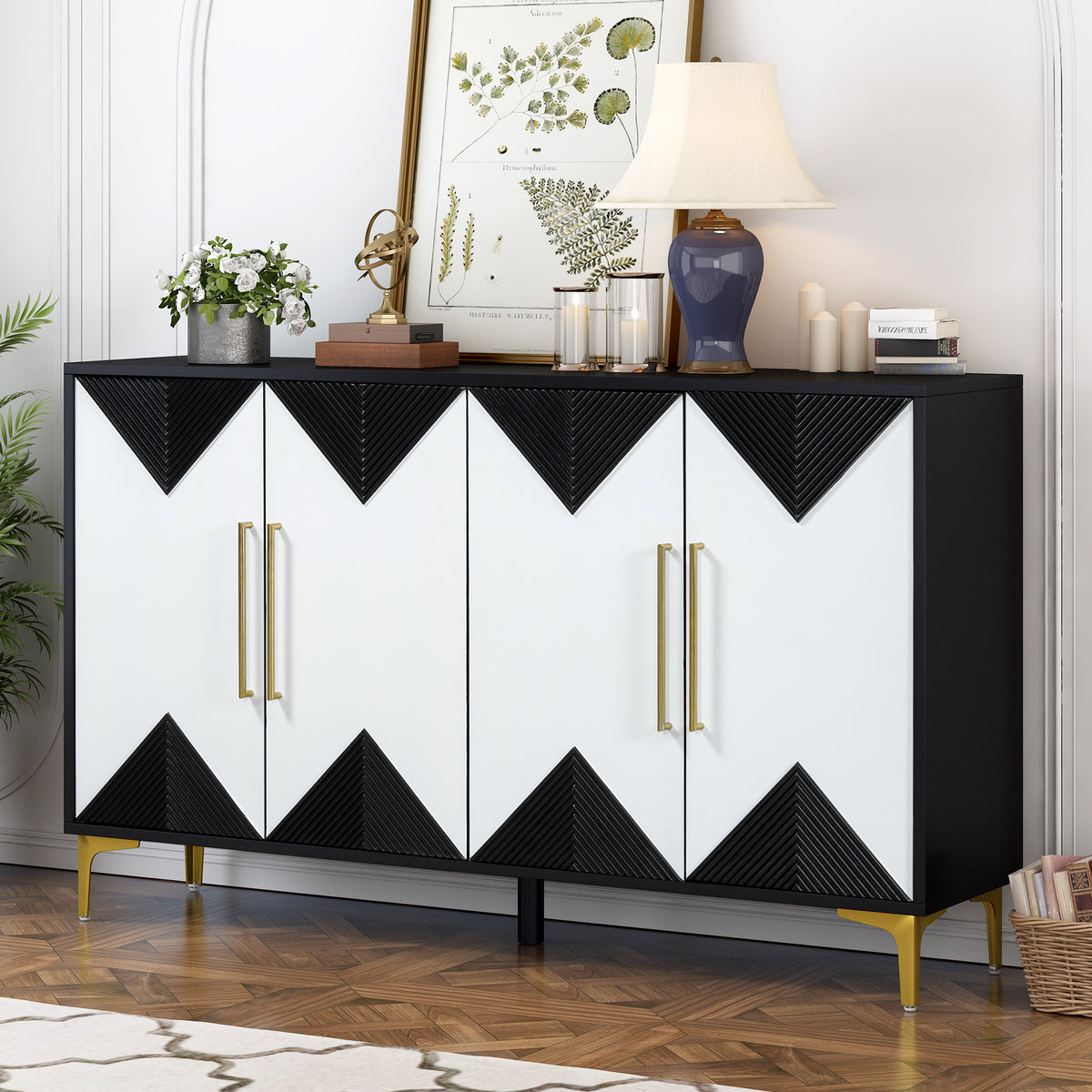 U-Style Four-Door Cabinet Taupe