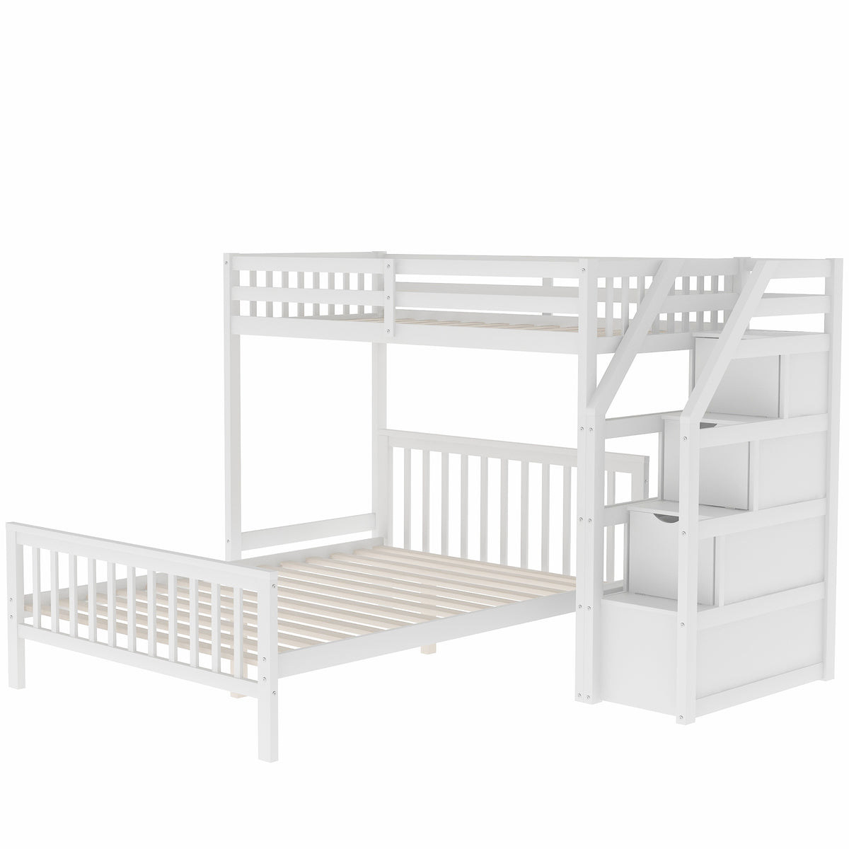 Twin Over Full Bunk Bed Gray Finish