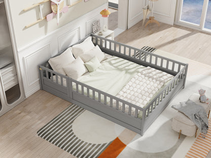 Montessori Floor Bed Gray