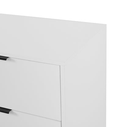 Modern White Console Cabinet with Sliding Doors