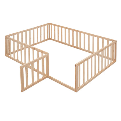 Full Daybed with Frame and Fence Natural