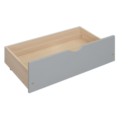 Queen Platform Bed with Storage Drawers Gray