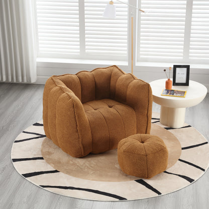 High Resilience Foam Bean Bag Sofa with Footrest
