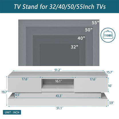 White LED TV Stand High Gloss