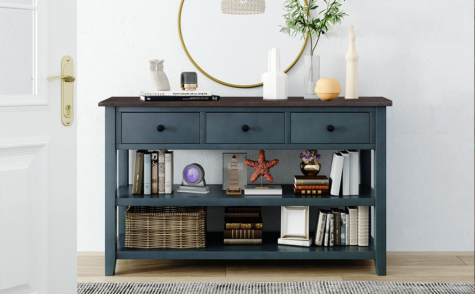 Retro Console Table Navy