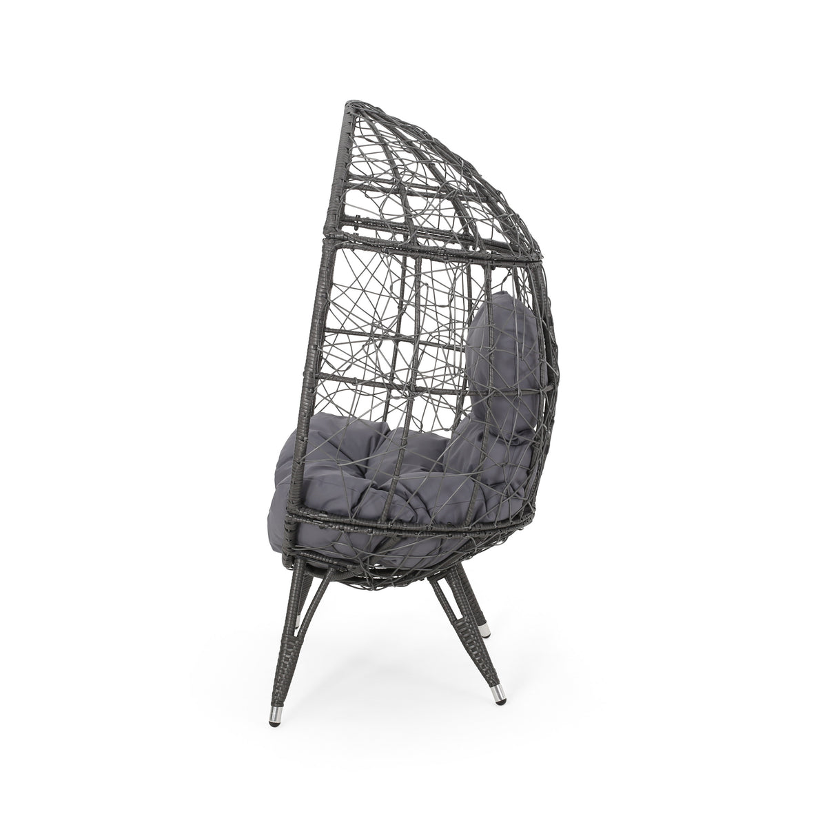 Gianni Teardrop Outdoor Dining Chair – PE Rattan & Iron with Cushion
