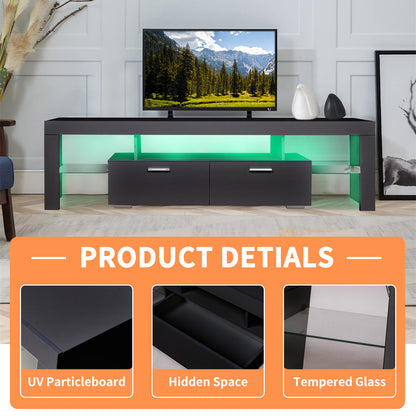 LED TV Stand with Storage White