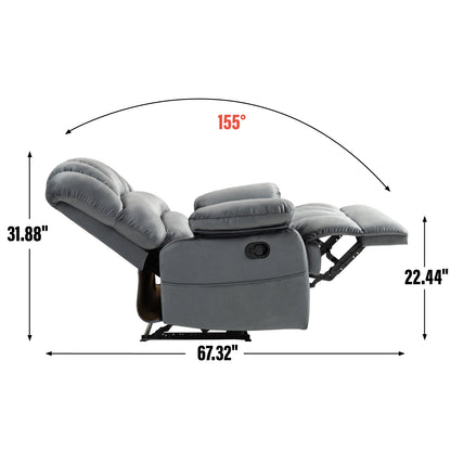 Large Manual Fabric Recliner – Gray