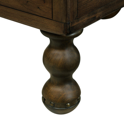 Solid Wood End Table – Espresso Finish with Drawers