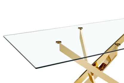 Clear Glass Table Gold