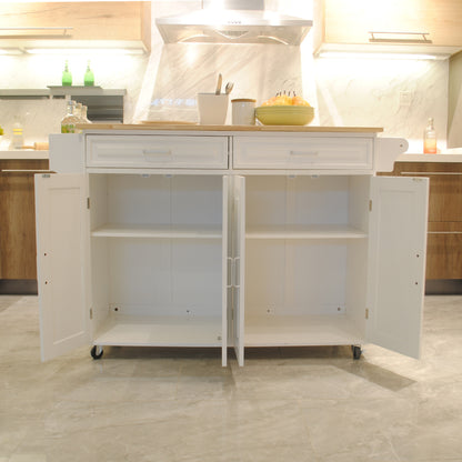 Kitchen Cart with Wood Countertop