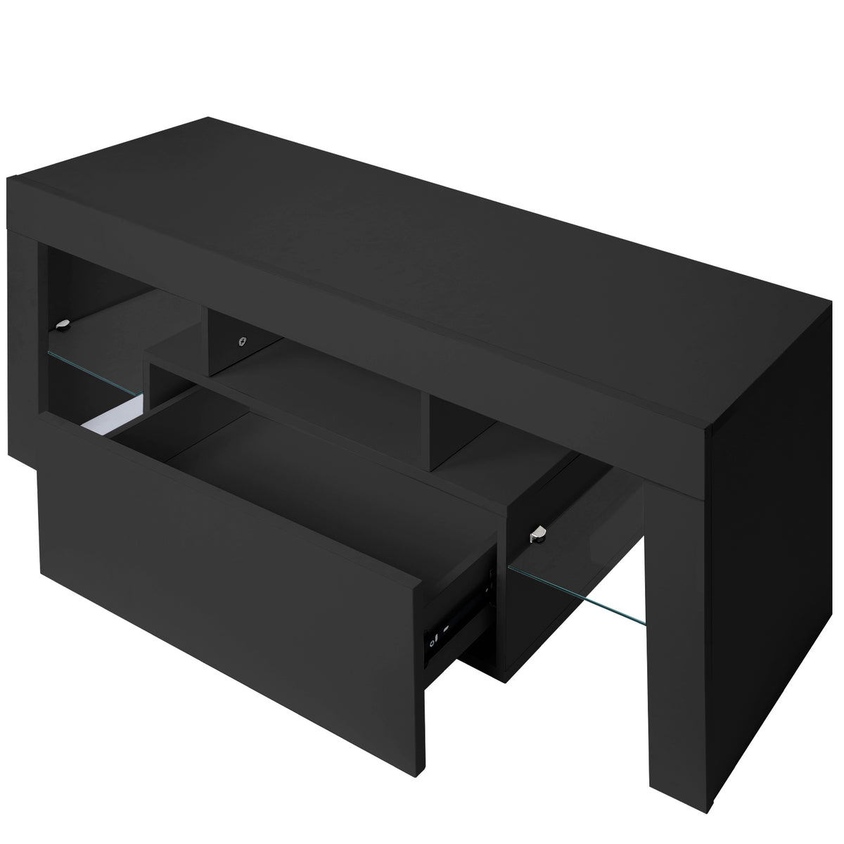 Modern TV Console with LED Storage Gray