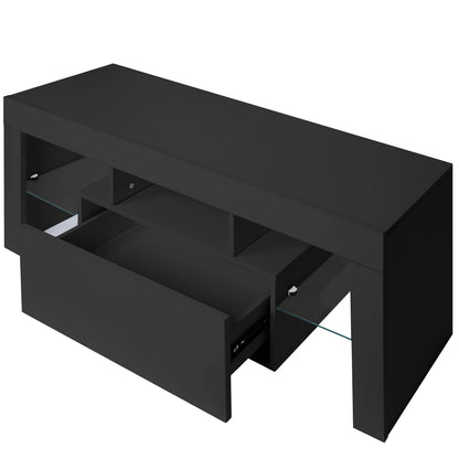 Modern TV Console with LED Storage Gray