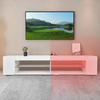 LED TV Stand High Gloss White
