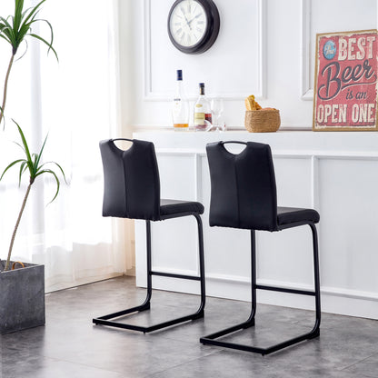 Black PU Counter Stool Set (2 pcs)
