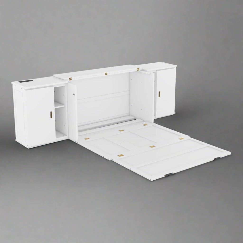 Full Size Murphy Bed with Storage and USB Ports