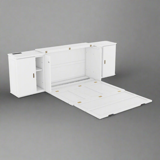 Full Size Murphy Bed with Storage and USB Ports