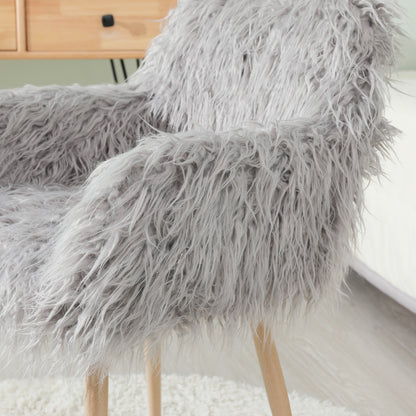 Grey Velvet Dining Chair with Metal Legs