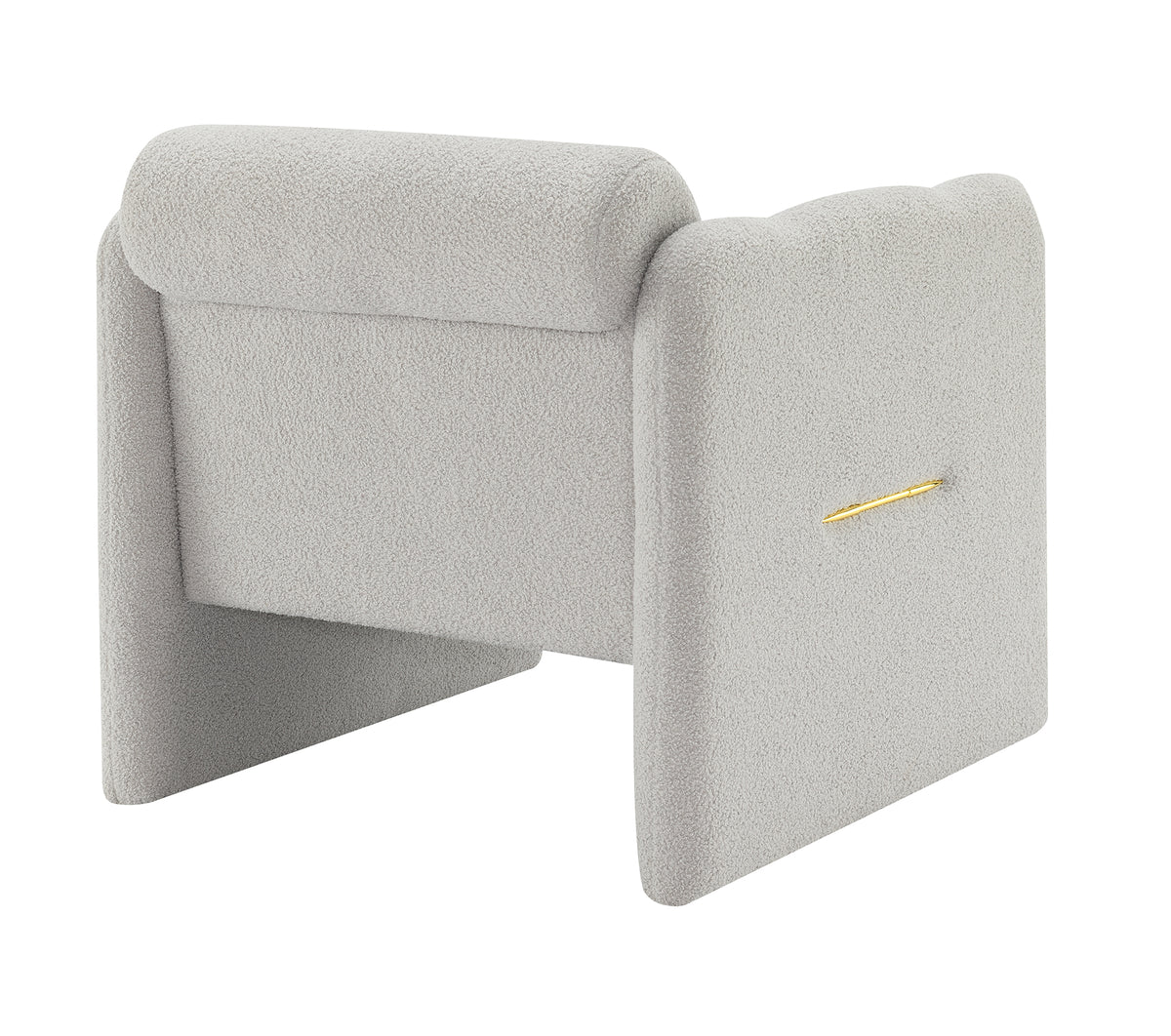 Wavy Armrest Accent Chair Light Gray