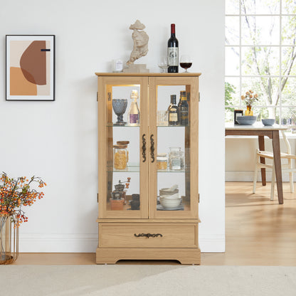 Oak Display Cabinet with Glass Frame