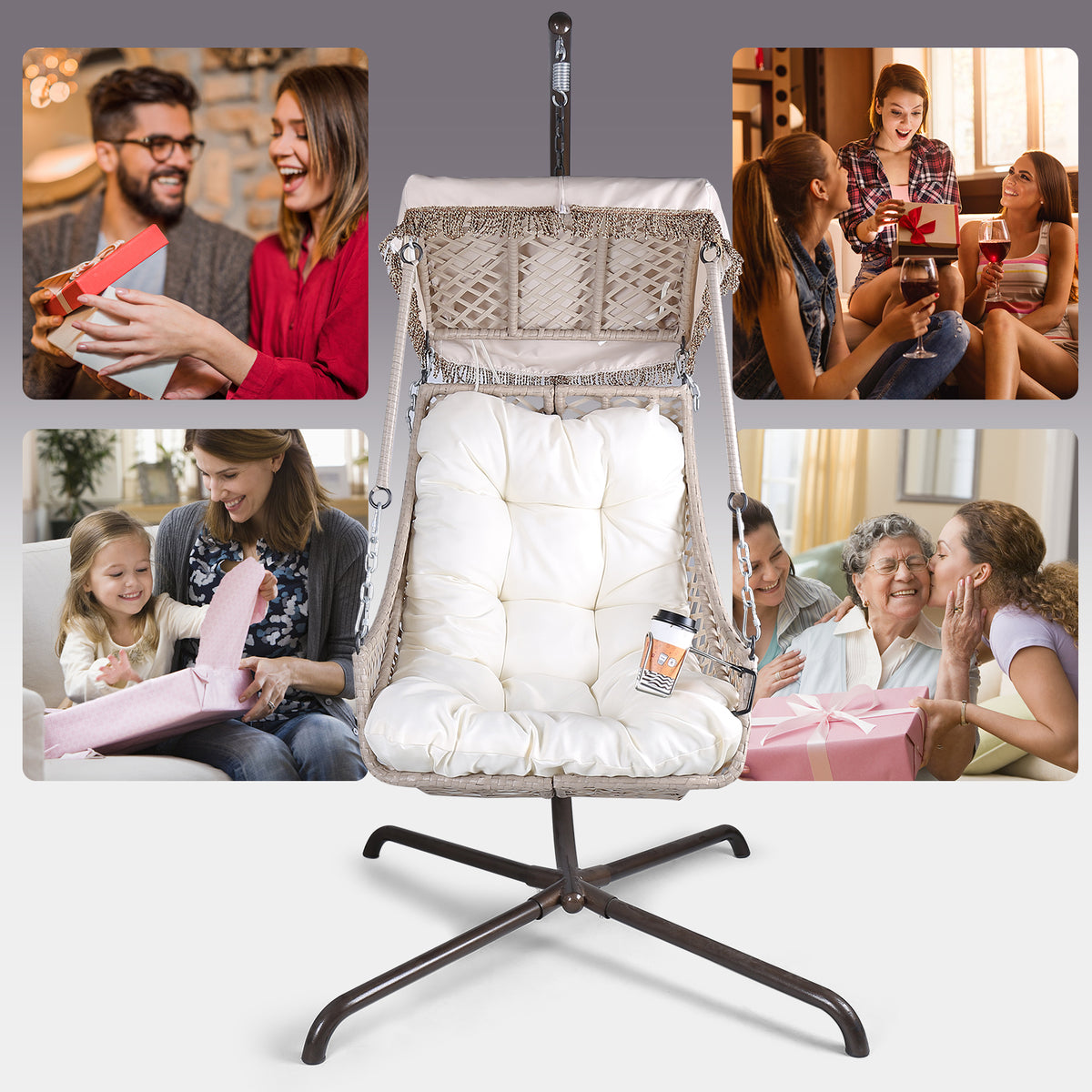 Rattan Egg Chair with Stand