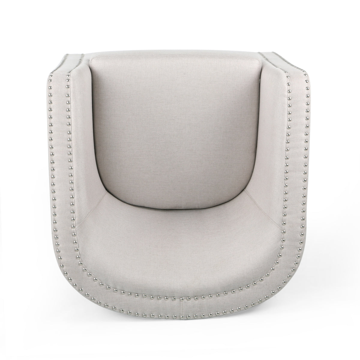 Modern Swivel Lounge Chair – Linen Beige