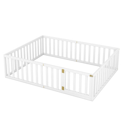 Queen Floor Bed White