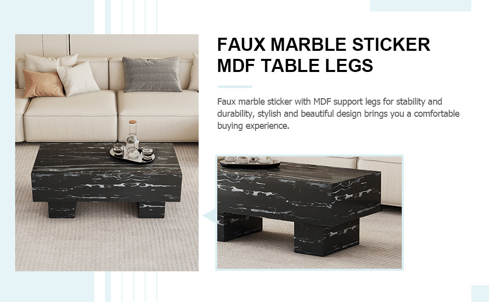 Black Modern Rectangle Coffee Table