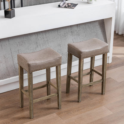 Farmhouse Island Bar Stools Gray