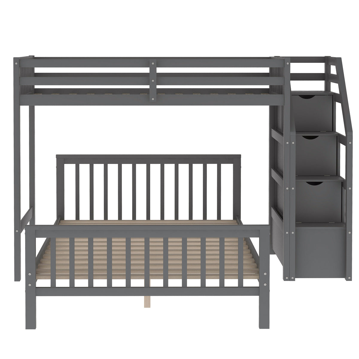 Full Loft Bunk Bed Gray