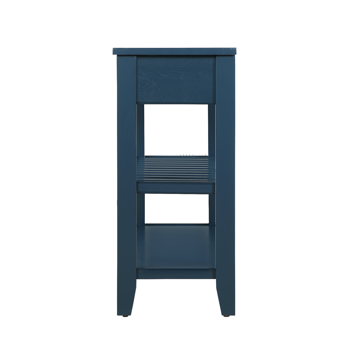 Mid-Century Console Table with Storage Drawers – Navy Blue